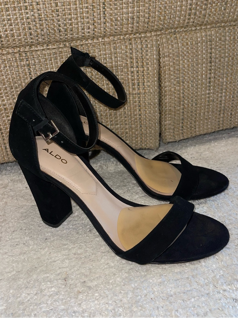Aldo black suede heels